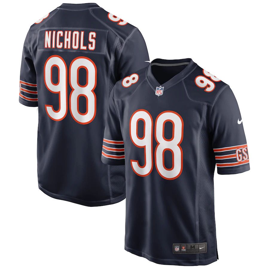 Men Chicago Bears #98 Bilal Nichols Nike Navy Game NFL Jersey->chicago bears->NFL Jersey